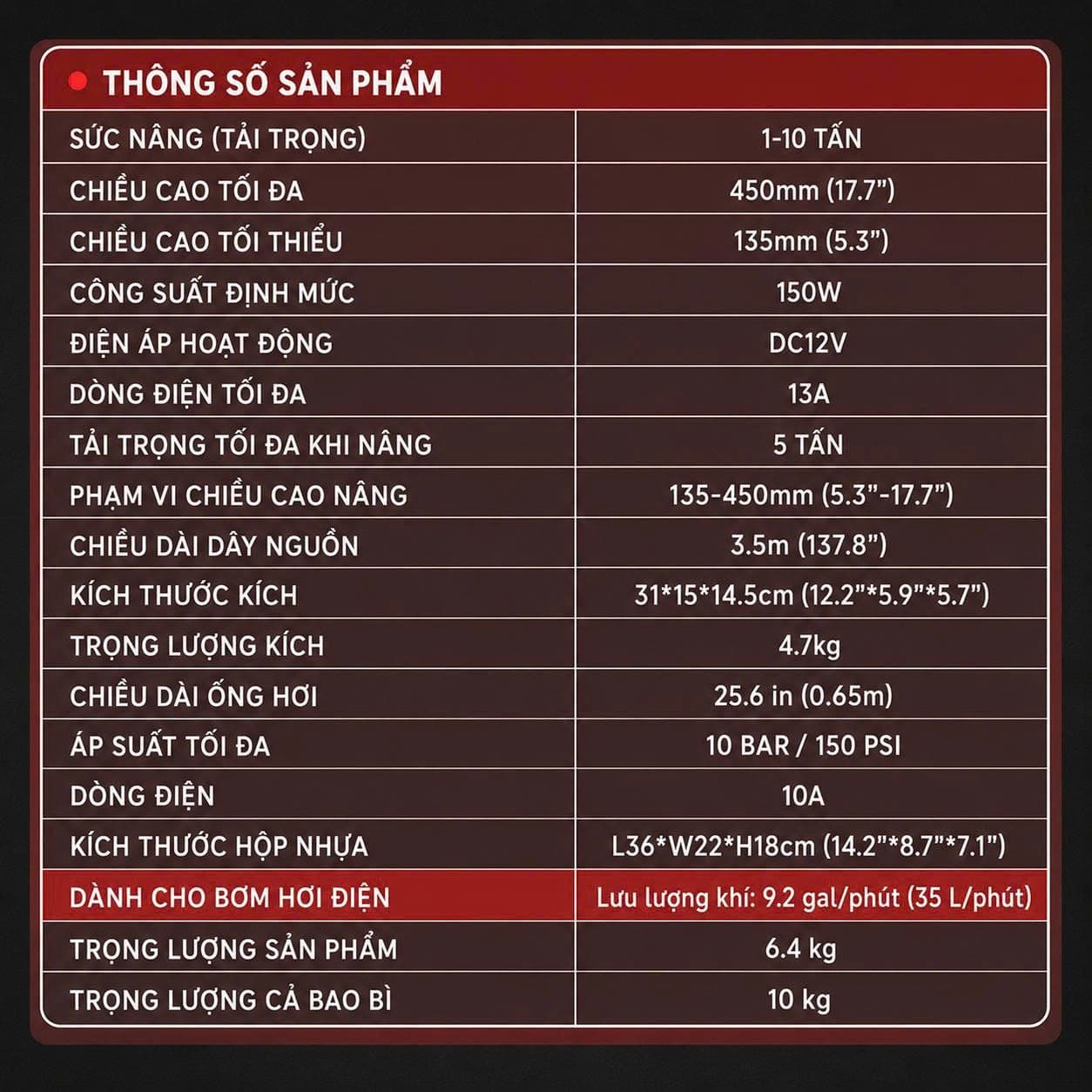 Thông số kỹ thuật 6