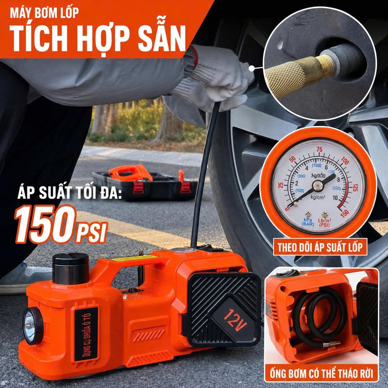 Kích Thủy Lực Điện 12V Đa Năng